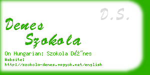 denes szokola business card